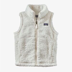 Patagonia Los Gatos Fleece Vest Faux Fur Birch White Girls Size M